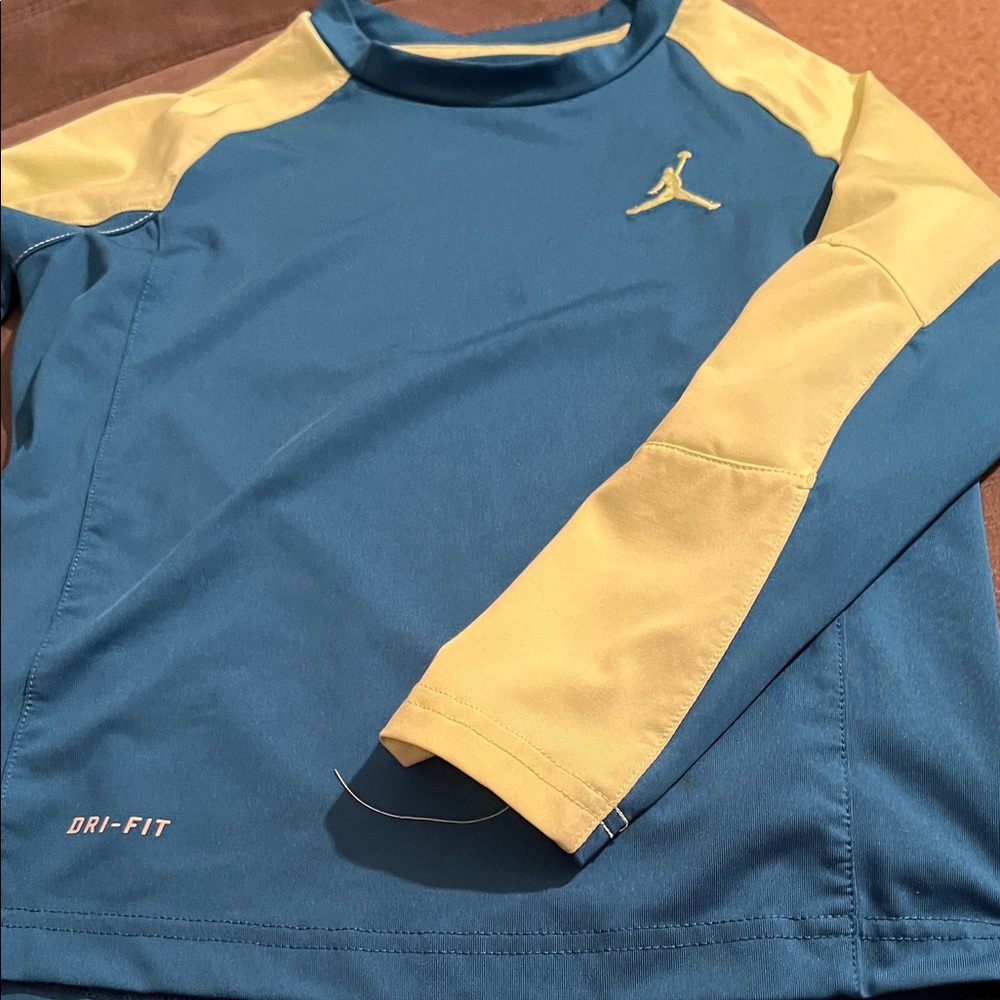 Nike Kids Long Sleeve Tee Blue and Yellow